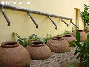 Camagüey. Patio with "tinajones" (large earthenware jars)